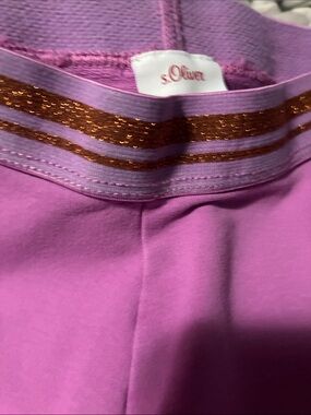s.Oliver Pink Leggings with Metallic Stripe Waistband